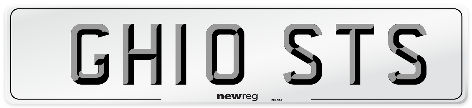GH10 STS Number Plate from New Reg